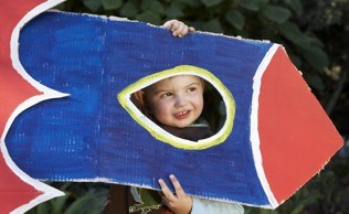 Preschool cardboard rocket